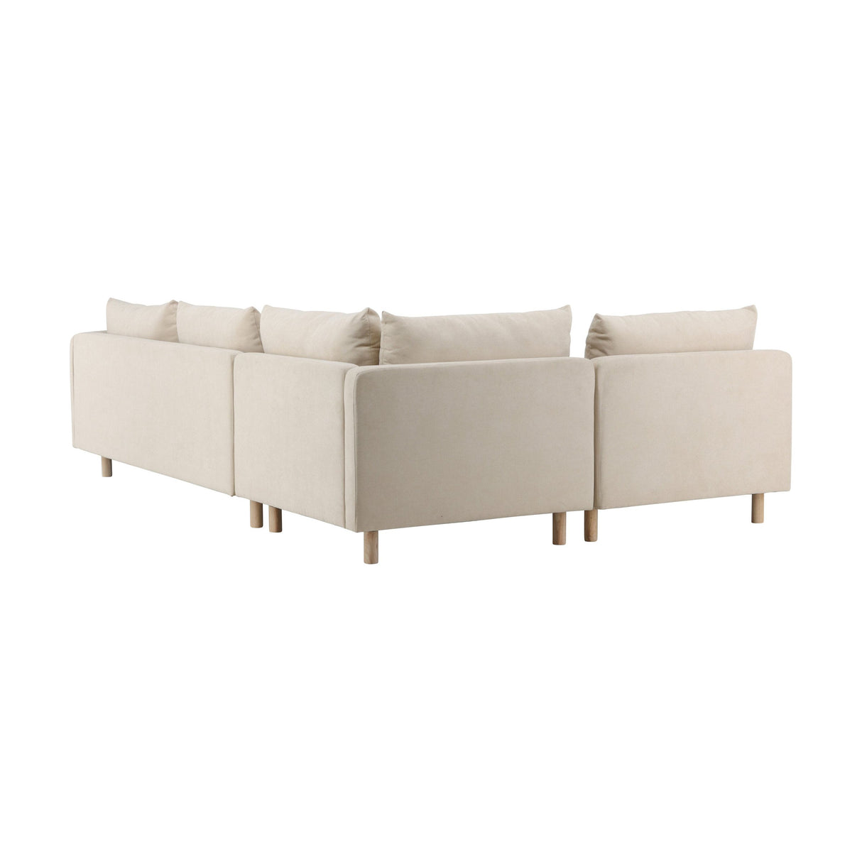 Zero 3-Sitzer Ecksofa - Holzoptik / Beige Stoff - ZEN ZONE Furniture