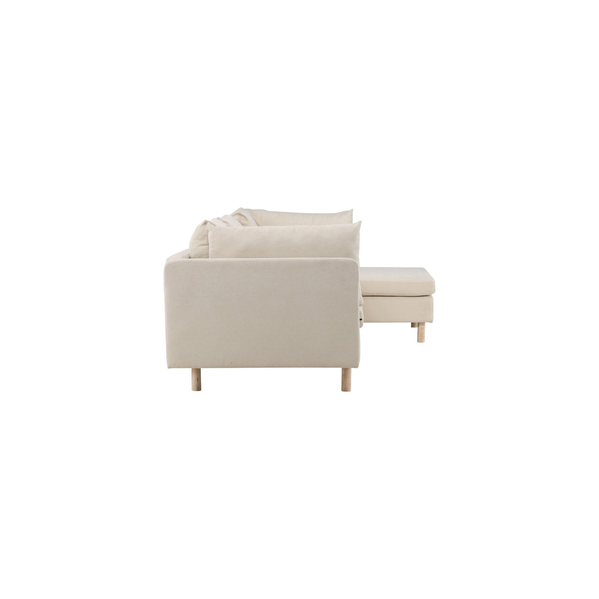 Zero 3-Sitzer Sofa - Holzoptik / Beige Stoff - ZEN ZONE Furniture
