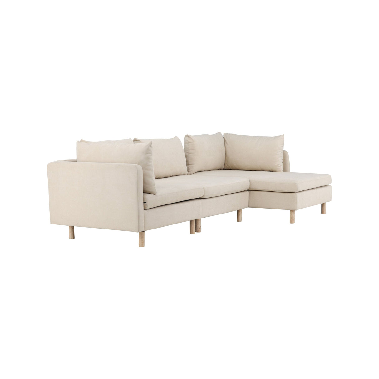Zero 3-Sitzer Sofa - Holzoptik / Beige Stoff - ZEN ZONE Furniture