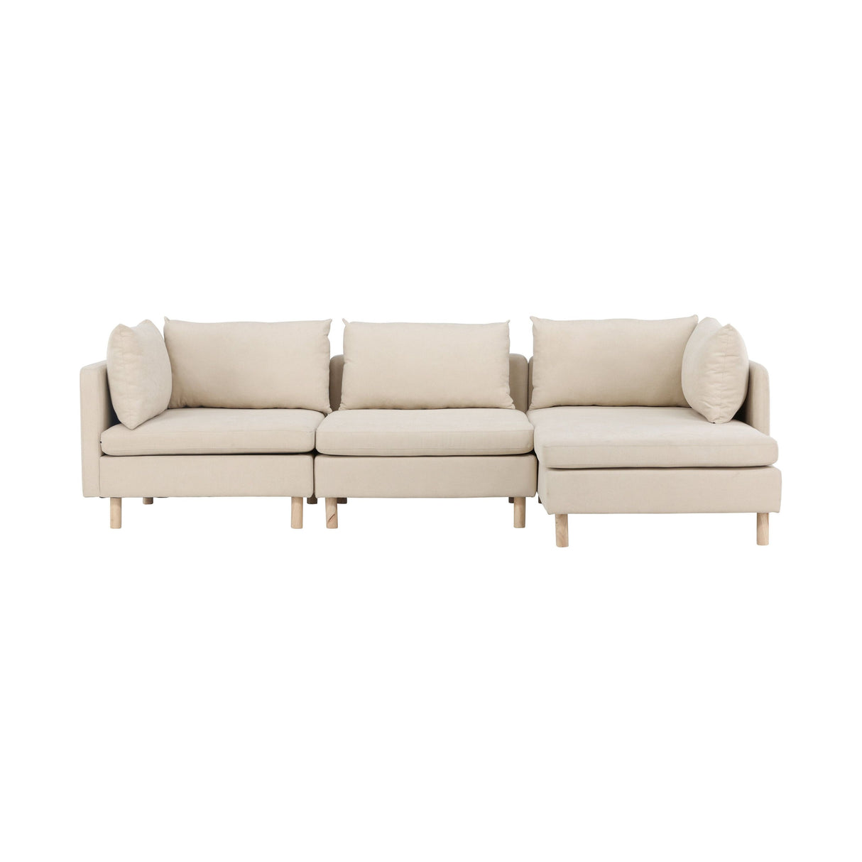 Zero 3-Sitzer Sofa - Holzoptik / Beige Stoff - ZEN ZONE Furniture