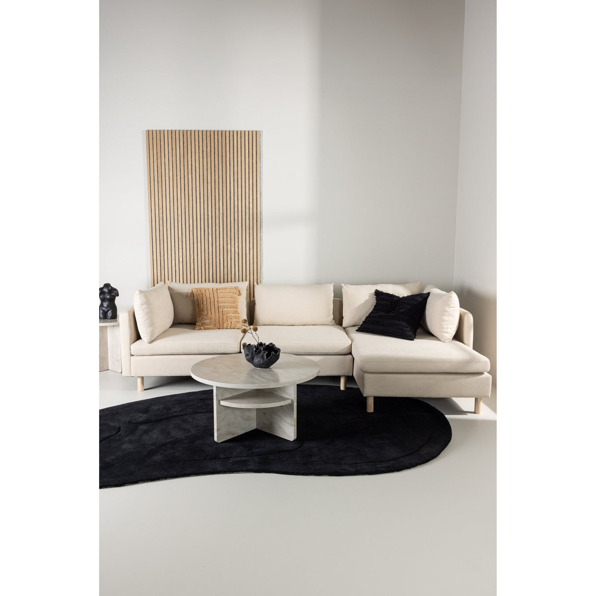 Zero 3-Sitzer Sofa - Holzoptik / Beige Stoff - ZEN ZONE Furniture