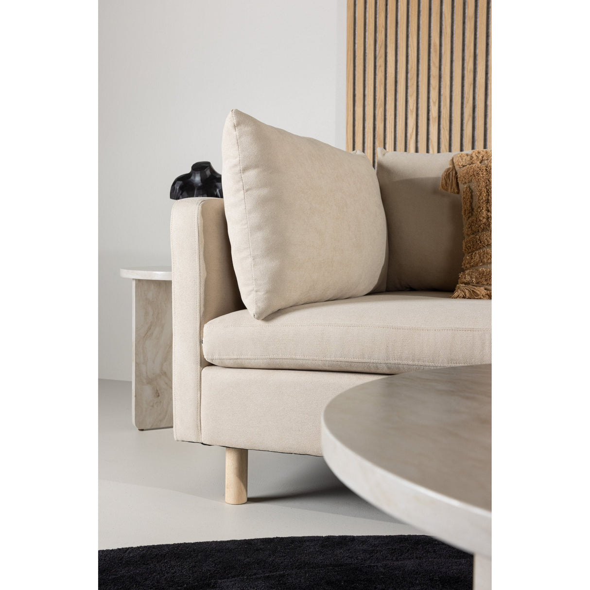 Zero 3-Sitzer Sofa - Holzoptik / Beige Stoff - ZEN ZONE Furniture