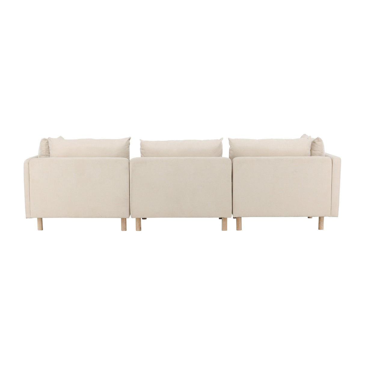 Zero 3-Sitzer Sofa - Holzoptik / Beige Stoff - ZEN ZONE Furniture