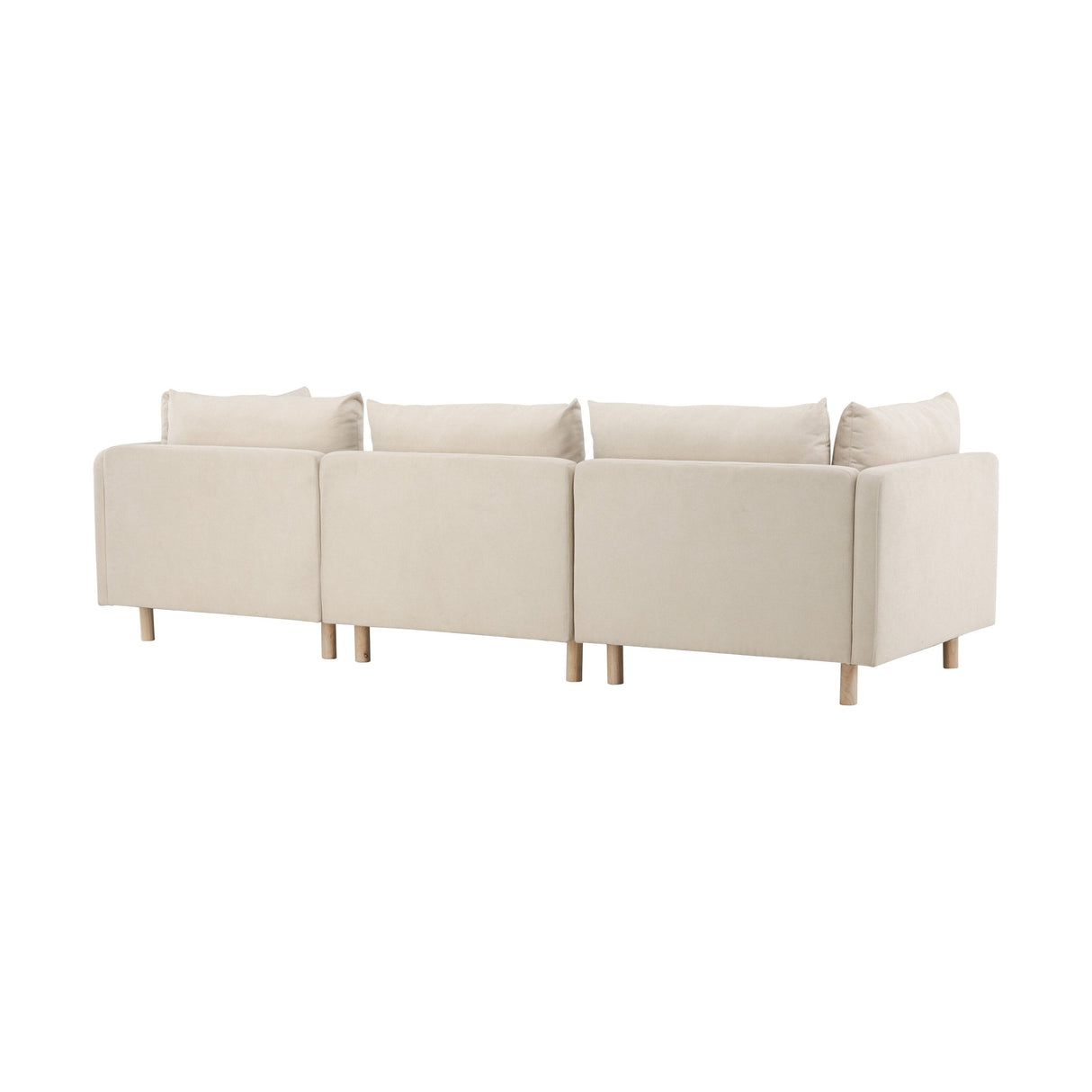 Zero 3-Sitzer Sofa - Holzoptik / Beige Stoff - ZEN ZONE Furniture