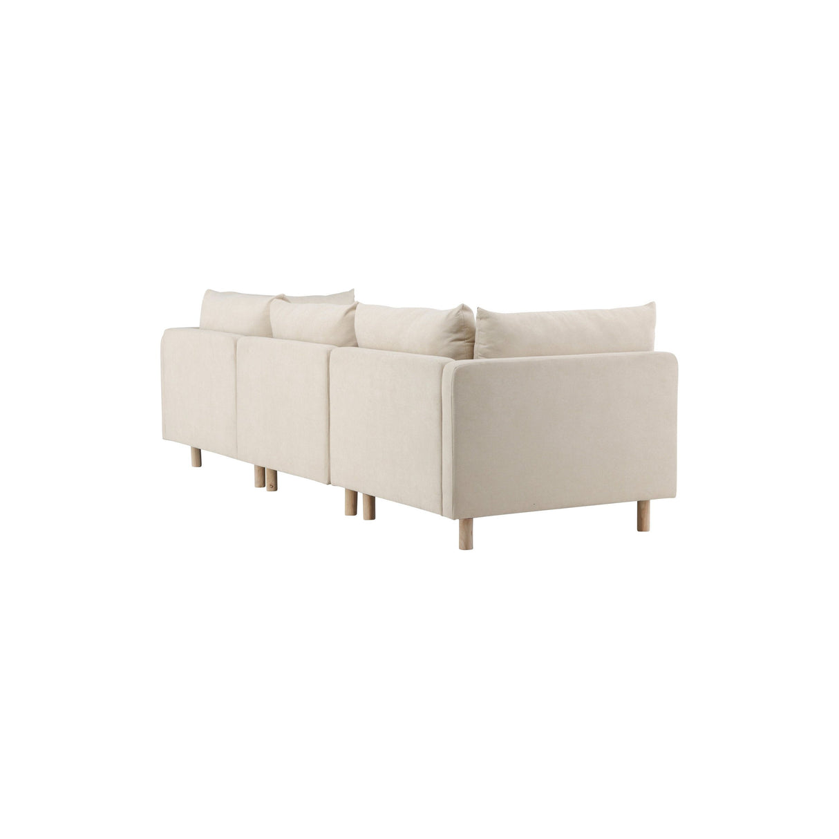Zero 3-Sitzer Sofa - Holzoptik / Beige Stoff - ZEN ZONE Furniture