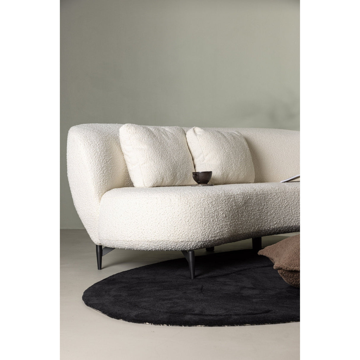 Luna 3-Sitzer Sofa - Schwarz / Weiß Boucle - ZEN ZONE Furniture