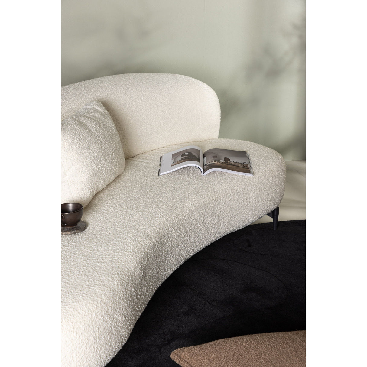 Luna 3-Sitzer Sofa - Schwarz / Weiß Boucle - ZEN ZONE Furniture