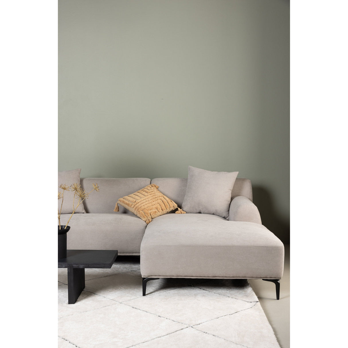 Viskan 3-Sitzer Sofa - Mattschwarz / Hellgrau Stoff - ZEN ZONE Furniture