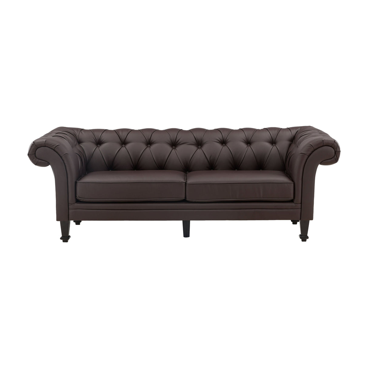 Ätran 3-Sitzer Sofa - Dunkelbraun / Dunkelbraun PU - ZEN ZONE Furniture