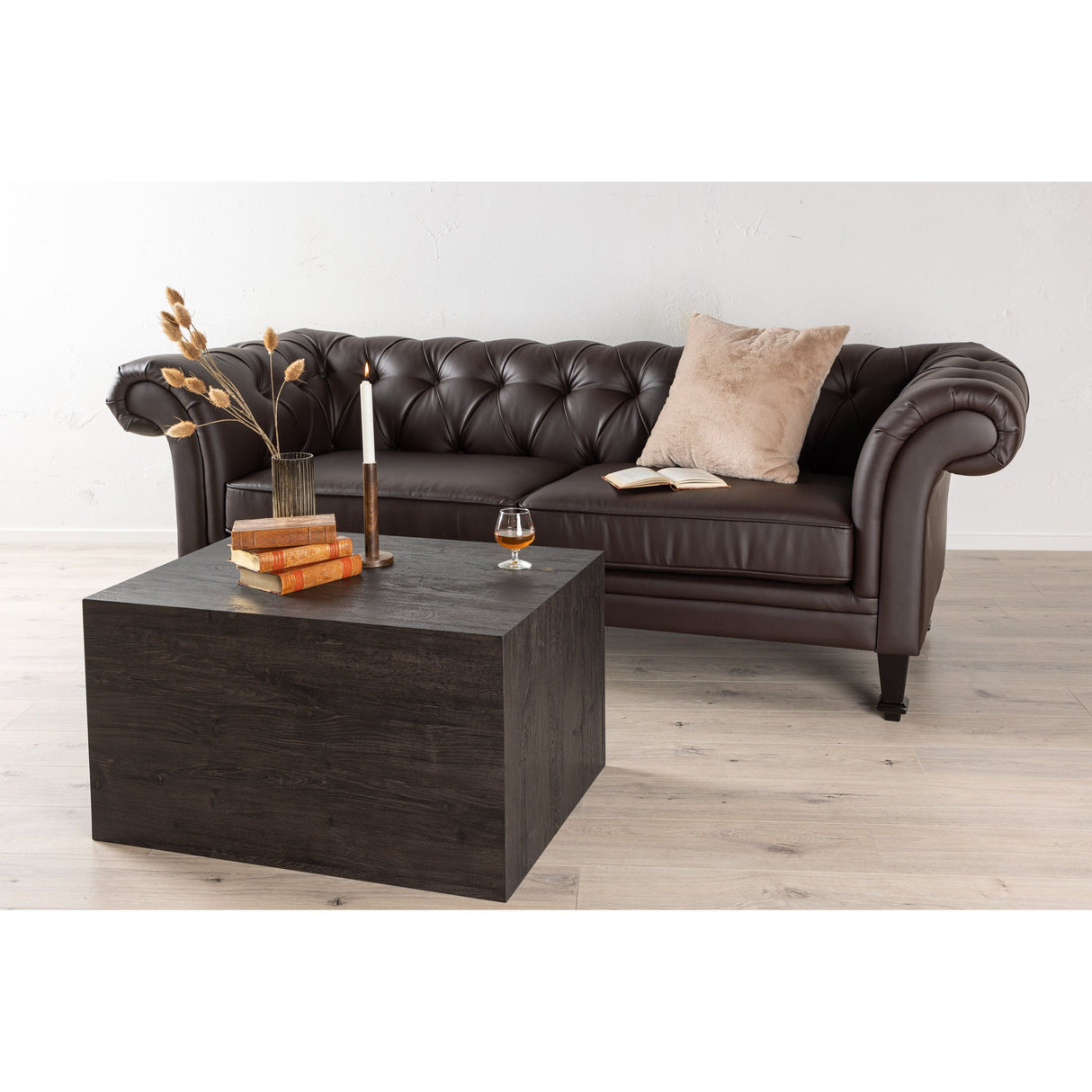 Ätran 3-Sitzer Sofa - Dunkelbraun / Dunkelbraun PU - ZEN ZONE Furniture