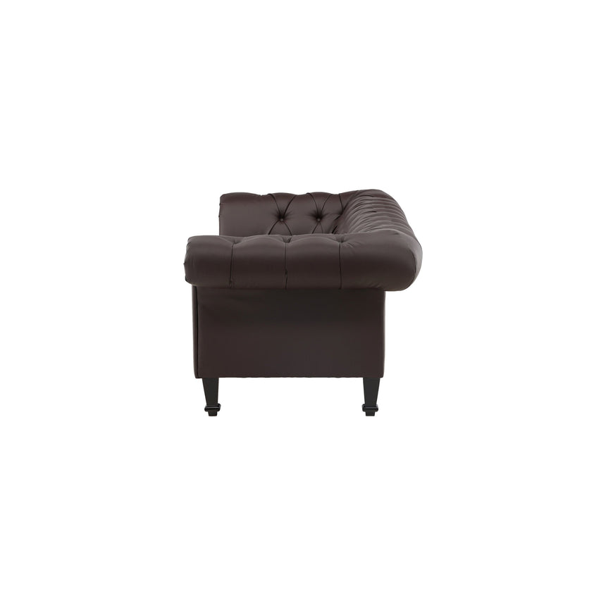 Ätran 3-Sitzer Sofa - Dunkelbraun / Dunkelbraun PU - ZEN ZONE Furniture