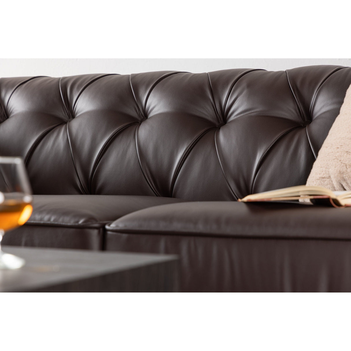 Ätran 3-Sitzer Sofa - Dunkelbraun / Dunkelbraun PU - ZEN ZONE Furniture