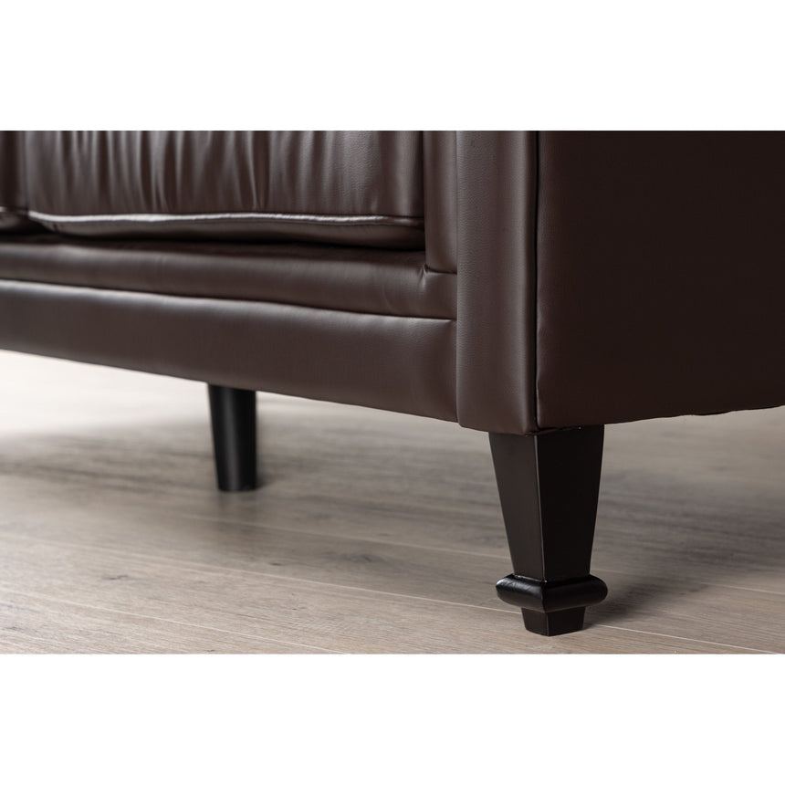 Ätran 3-Sitzer Sofa - Dunkelbraun / Dunkelbraun PU - ZEN ZONE Furniture