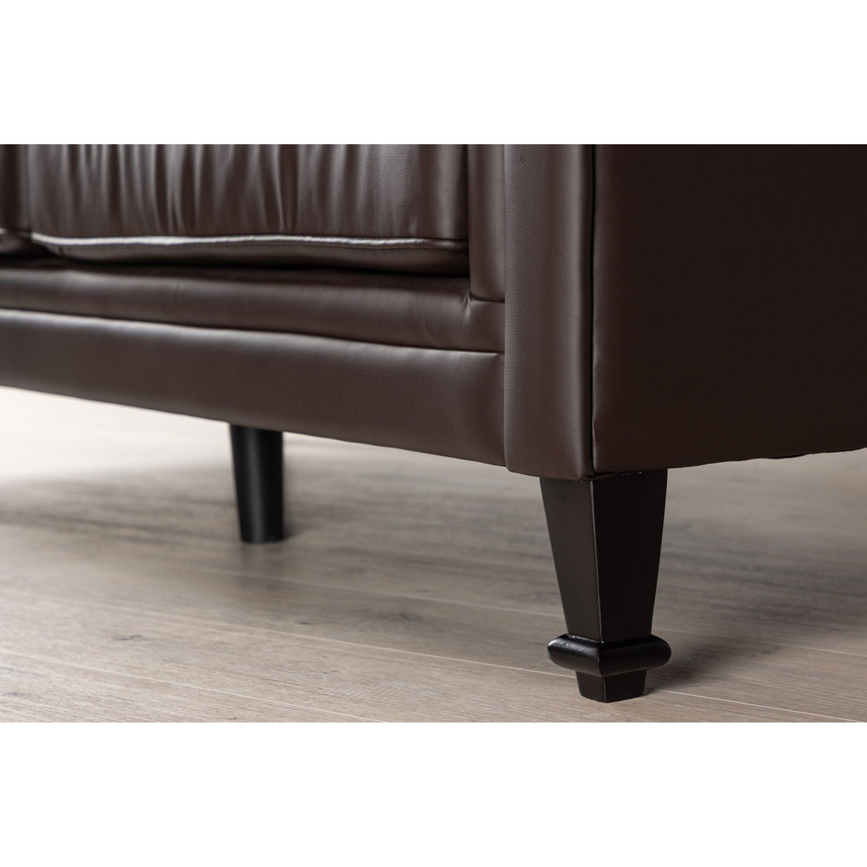 Ätran 3-Sitzer Sofa - Dunkelbraun / Dunkelbraun PU - ZEN ZONE Furniture