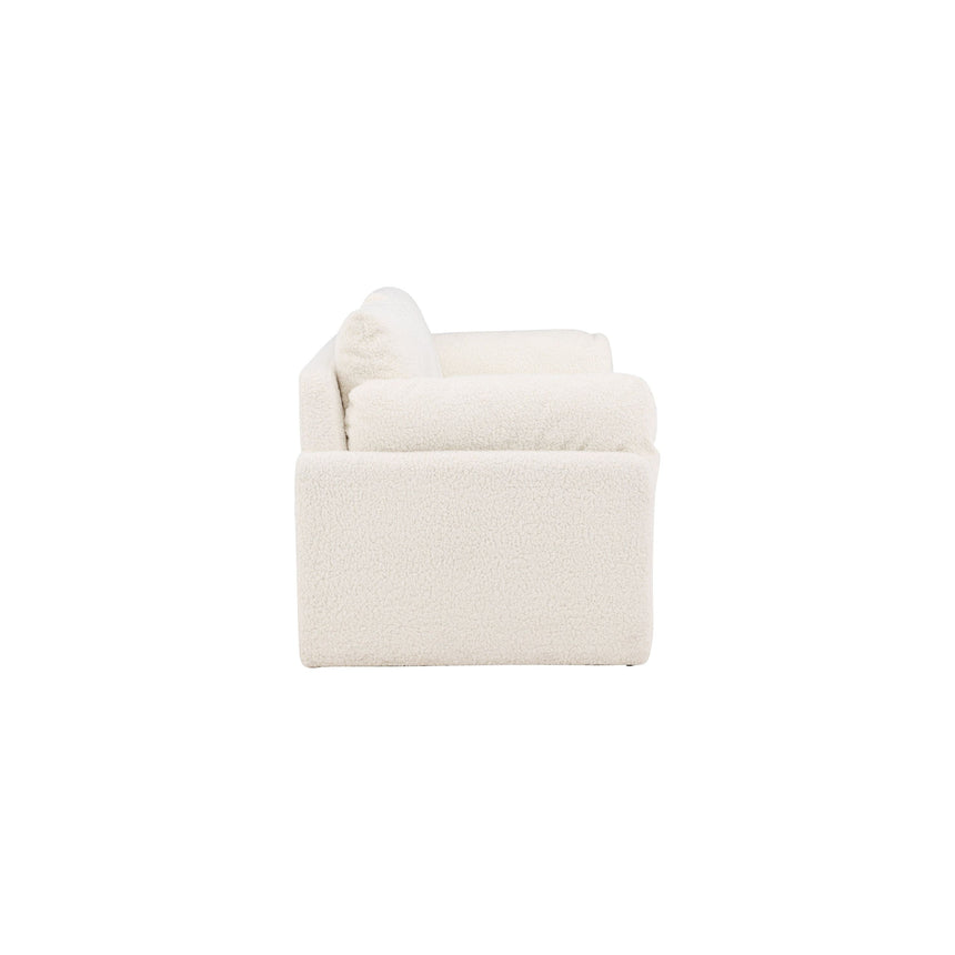 Vindel 2-Sitzer Sofa - Weißer Teddy - ZEN ZONE Furniture