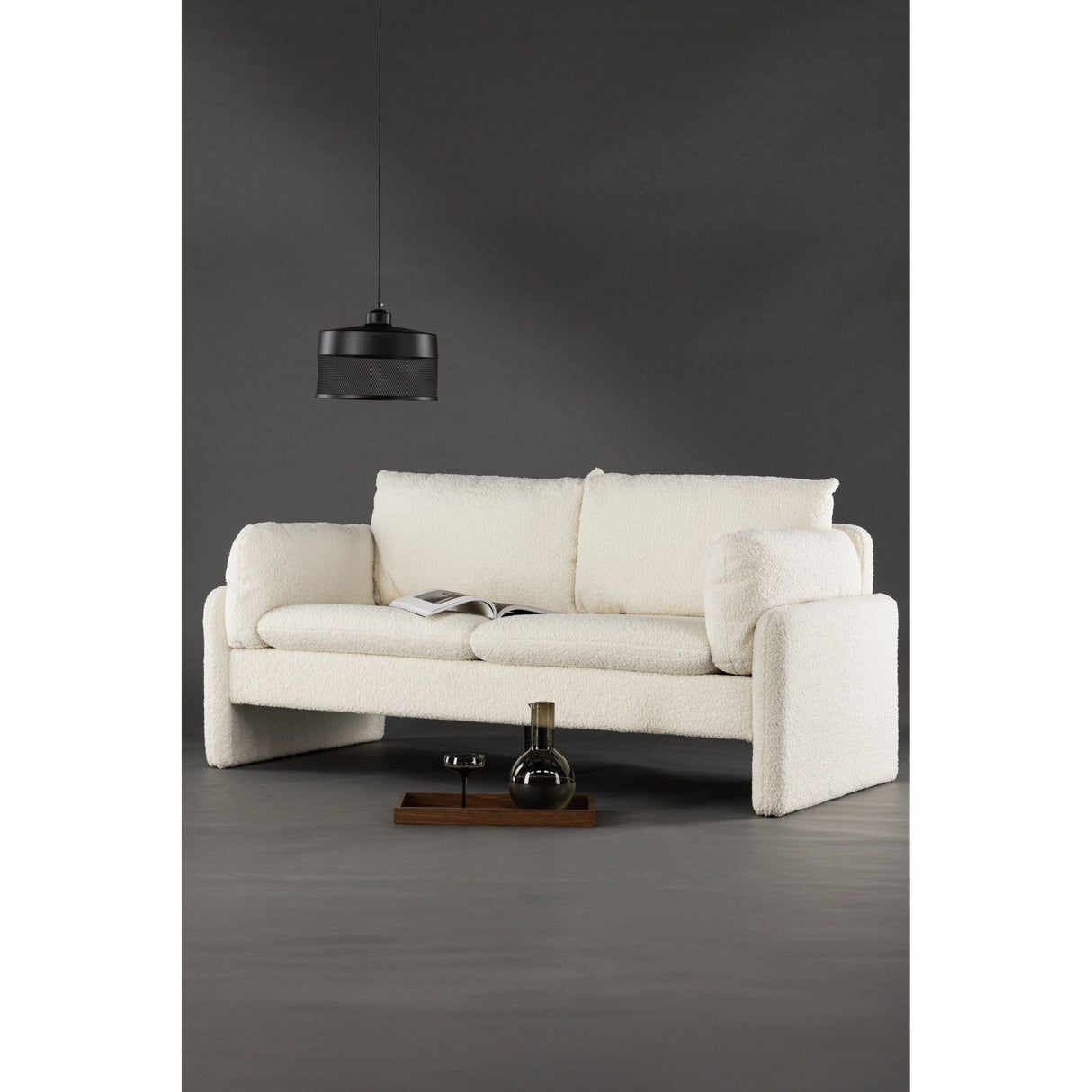 Vindel 2-Sitzer Sofa - Weißer Teddy - ZEN ZONE Furniture