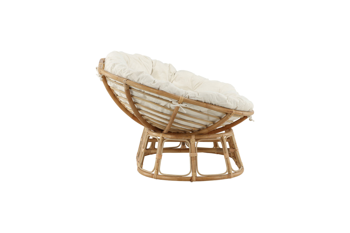 Mamasan Rattan Love Seat Nature Double Offwhite Kissen - ZEN ZONE Furniture