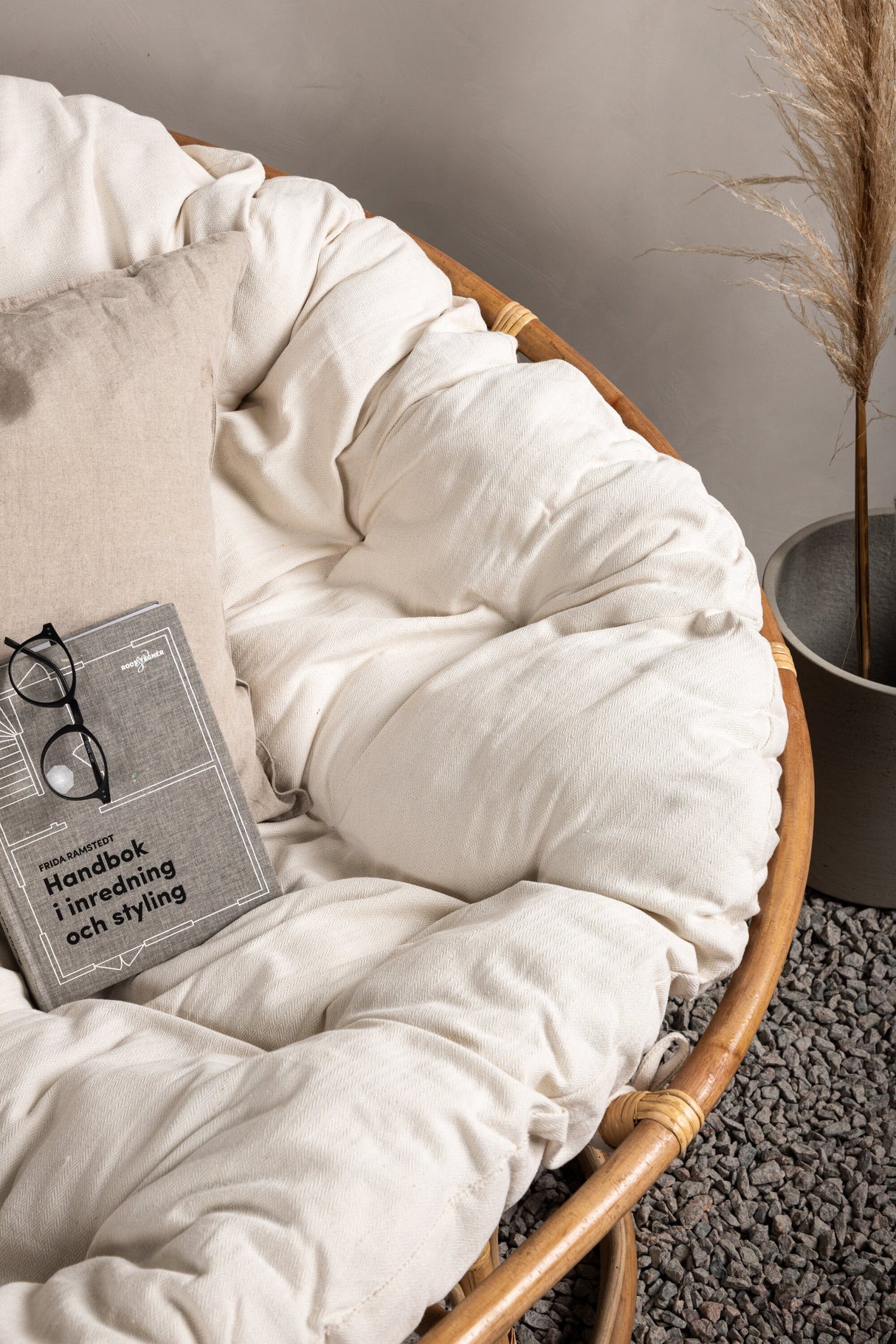 Mamasan Rattan Love Seat Nature Double Offwhite Kissen - ZEN ZONE Furniture