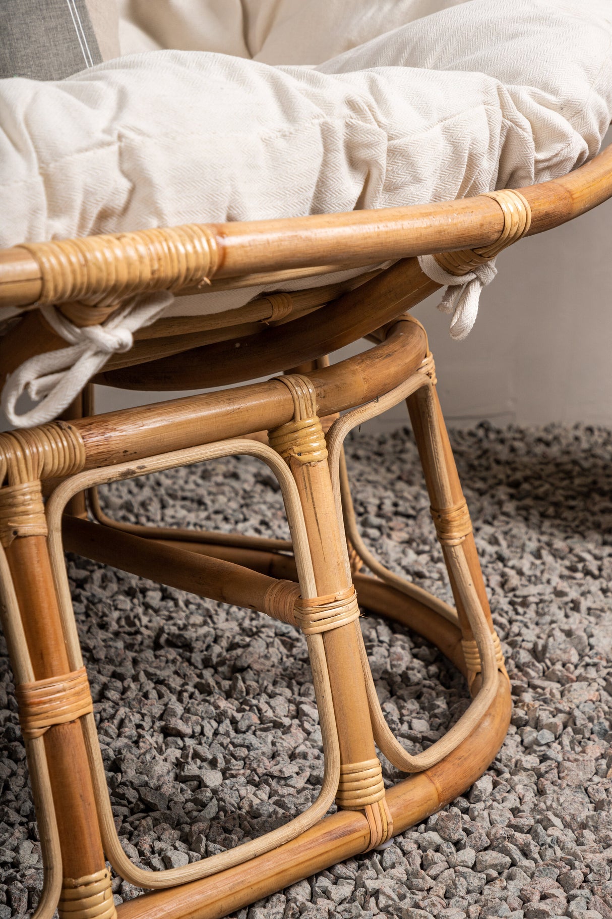 Mamasan Rattan Love Seat Nature Double Offwhite Kissen - ZEN ZONE Furniture