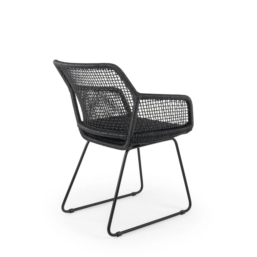 ESTA Gartenstuhl aus Aluminium Schwarz geflechtet - ZEN ZONE Furniture
