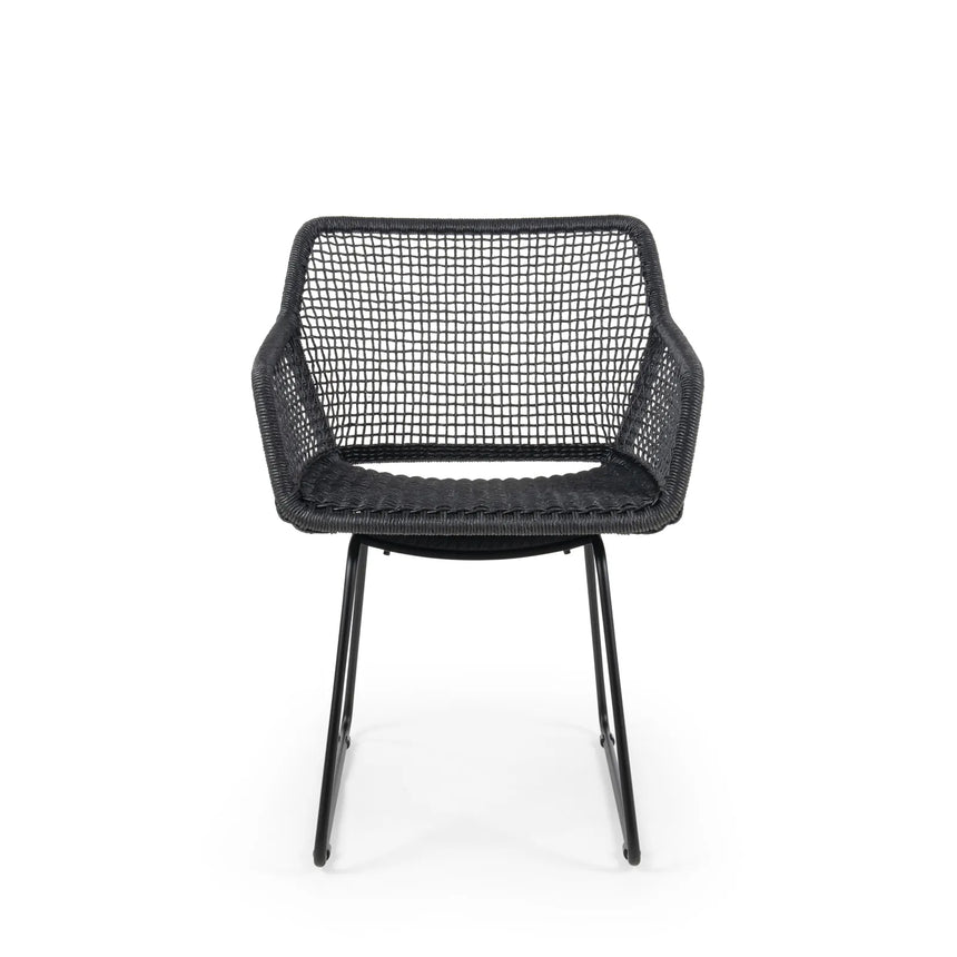 ESTA Gartenstuhl aus Aluminium Schwarz geflechtet - ZEN ZONE Furniture