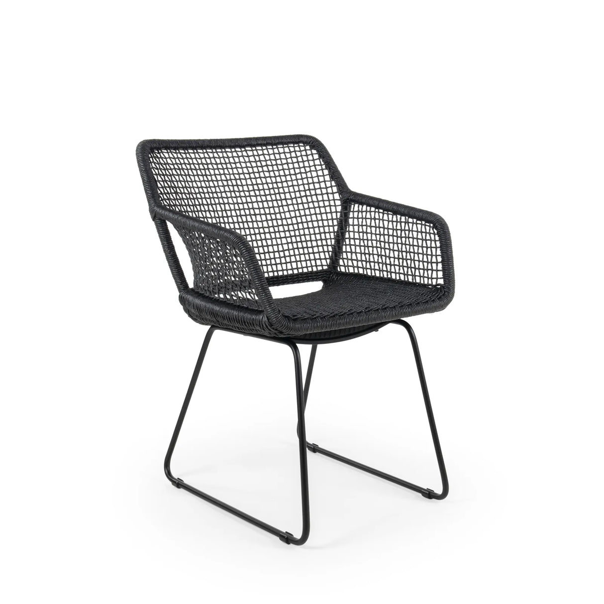 ESTA Gartenstuhl aus Aluminium Schwarz geflechtet - ZEN ZONE Furniture