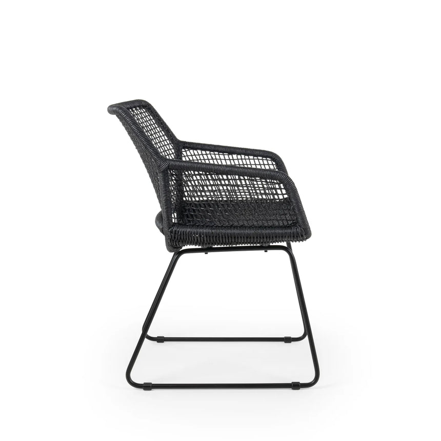 ESTA Gartenstuhl aus Aluminium Schwarz geflechtet - ZEN ZONE Furniture