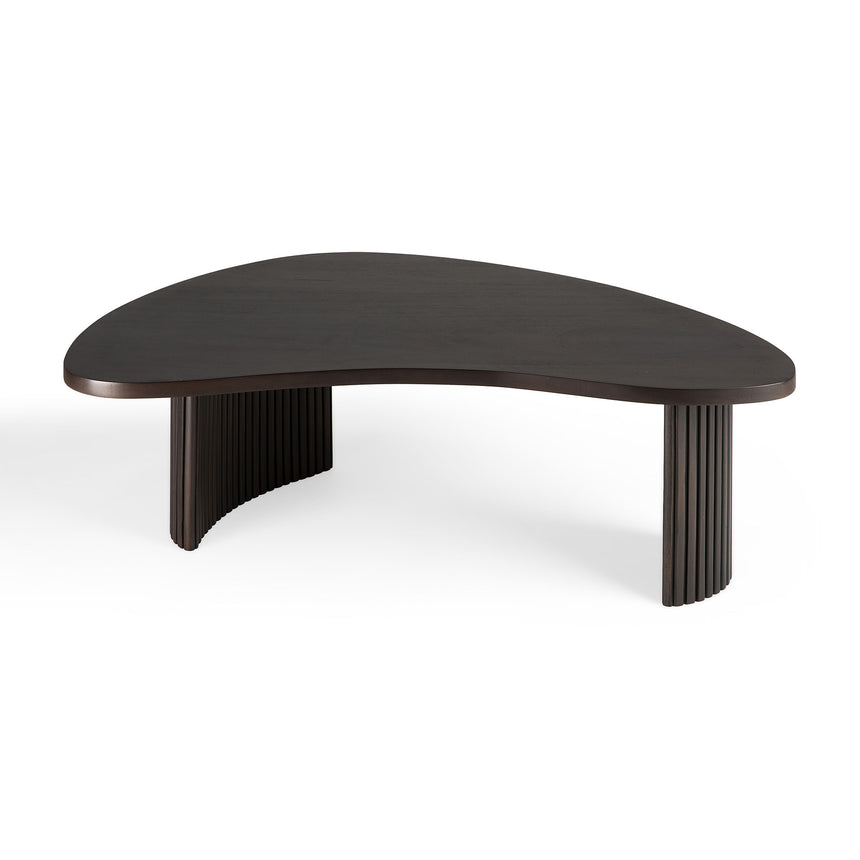 Boomerang Couchtisch - lackiertes Mahagoni - dunkelbraun - Kieselsteinform - ZEN ZONE