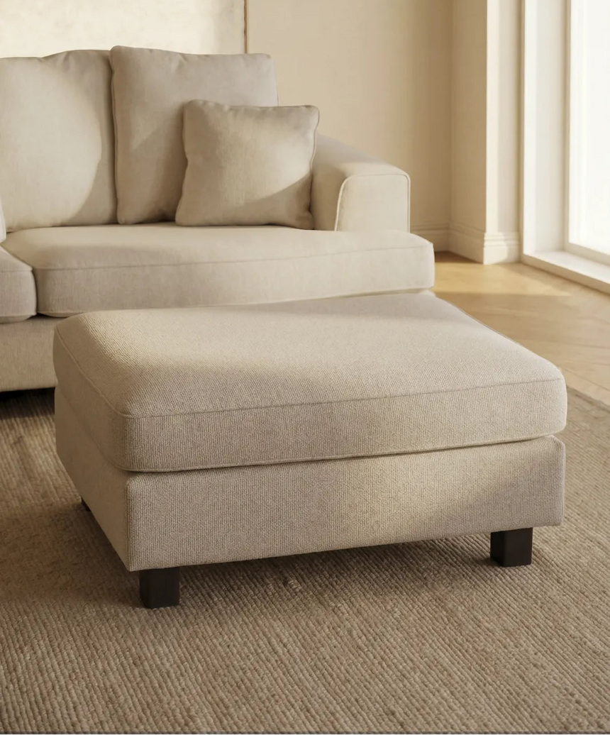 Pouf HARTSVILLE, Cayenne #102 beige clair, 100x80x46 cm