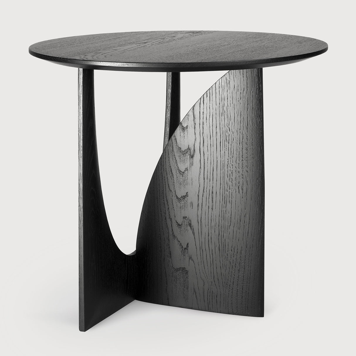 Geometric Beistelltisch - lackierte Eiche - schwarz - rund - 51 x 51 x 50 cm - ZEN ZONE Furniture