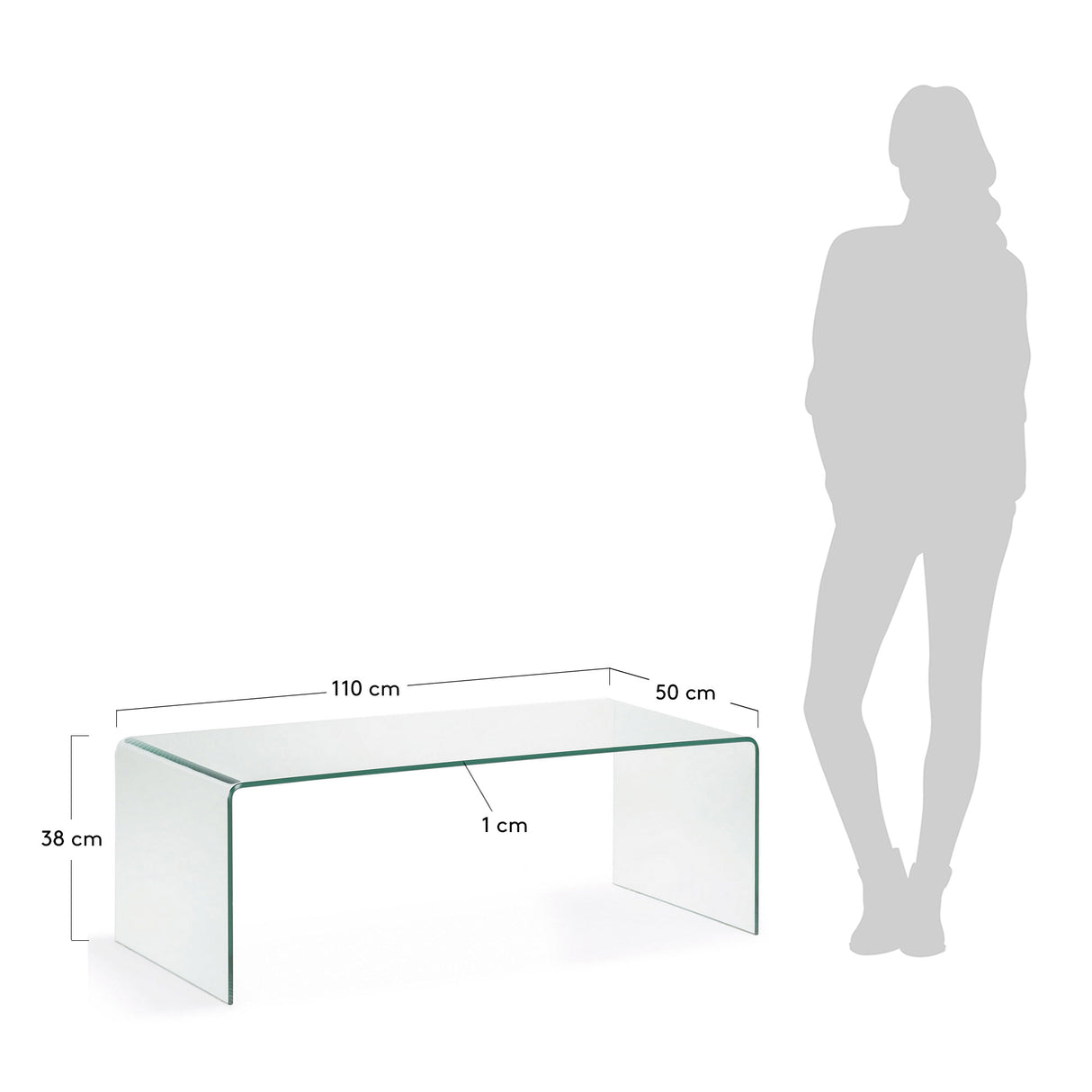 Burano Couchtisch aus Glas 110 x 50 cm - ZEN ZONE Furniture