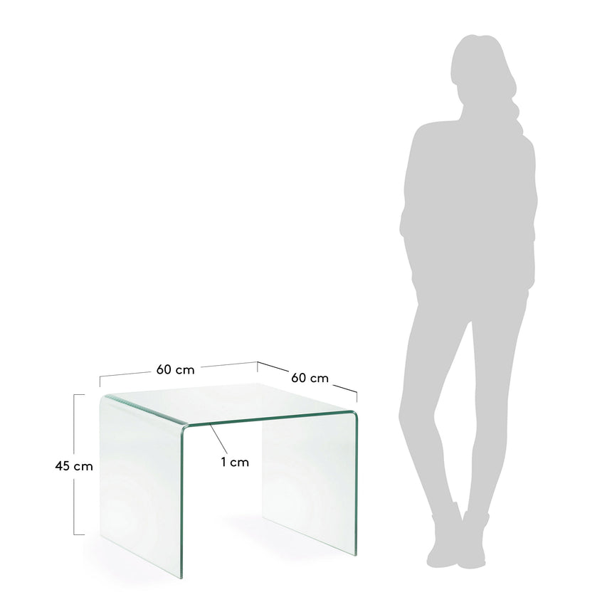 Burano Beistelltisch aus Glas 60 x 60 cm - ZEN ZONE Furniture