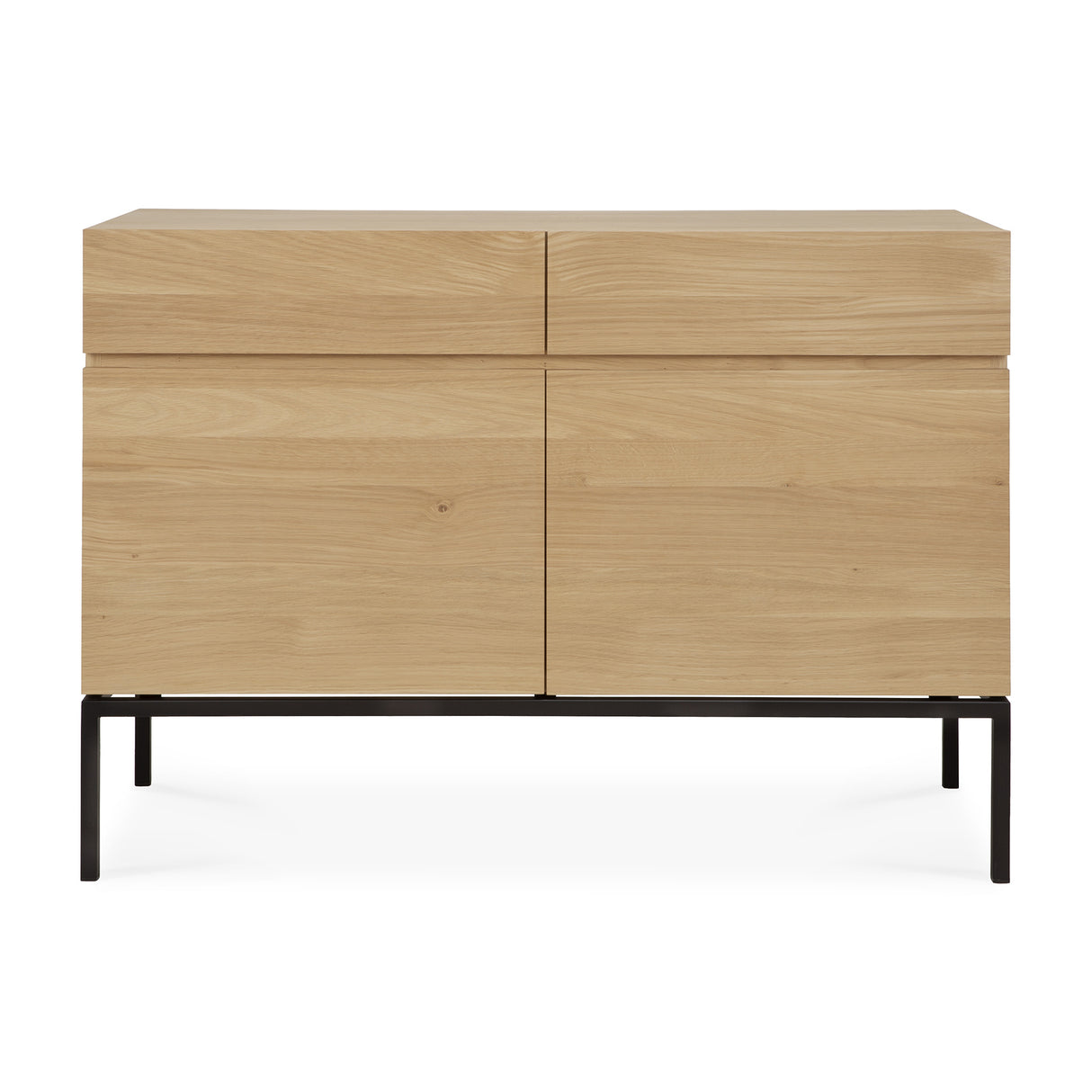 Ligna Sideboard - Eiche - schwarzes Metall - 2 Türen - 2 Schubladen - 110 x 45 x 78 cm - ZEN ZONE Furniture