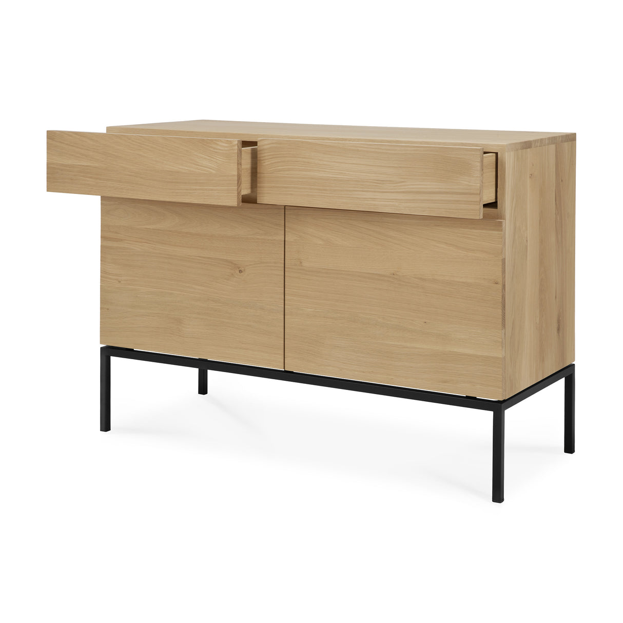 Ligna Sideboard - Eiche - schwarzes Metall - 2 Türen - 2 Schubladen - 110 x 45 x 78 cm - ZEN ZONE Furniture
