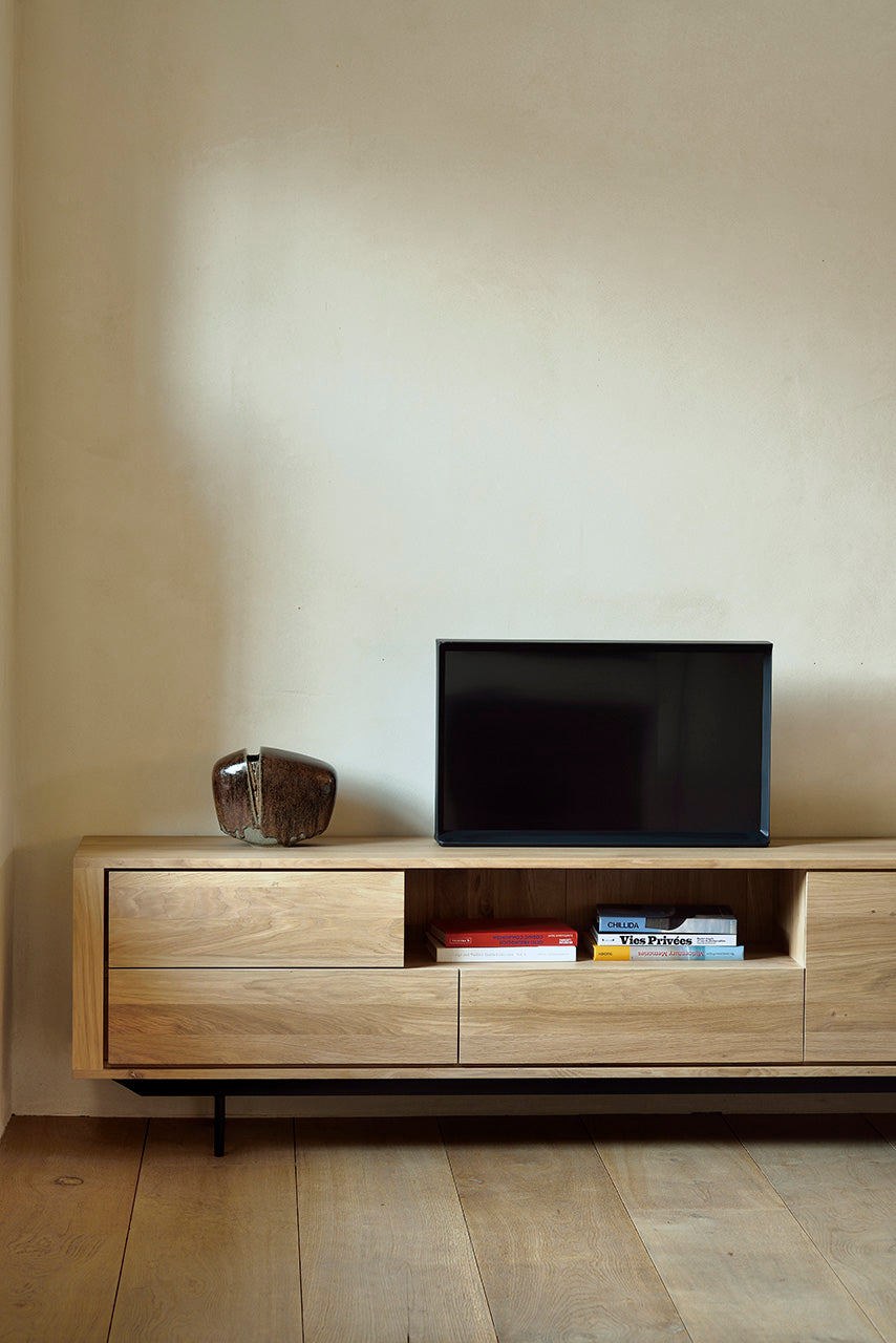 Shadow TV-Schrank - Eiche - 2 Türen - 1 Klapptür - 2 Schubladen - 224 x 45 x 63 cm - ZEN ZONE Furniture