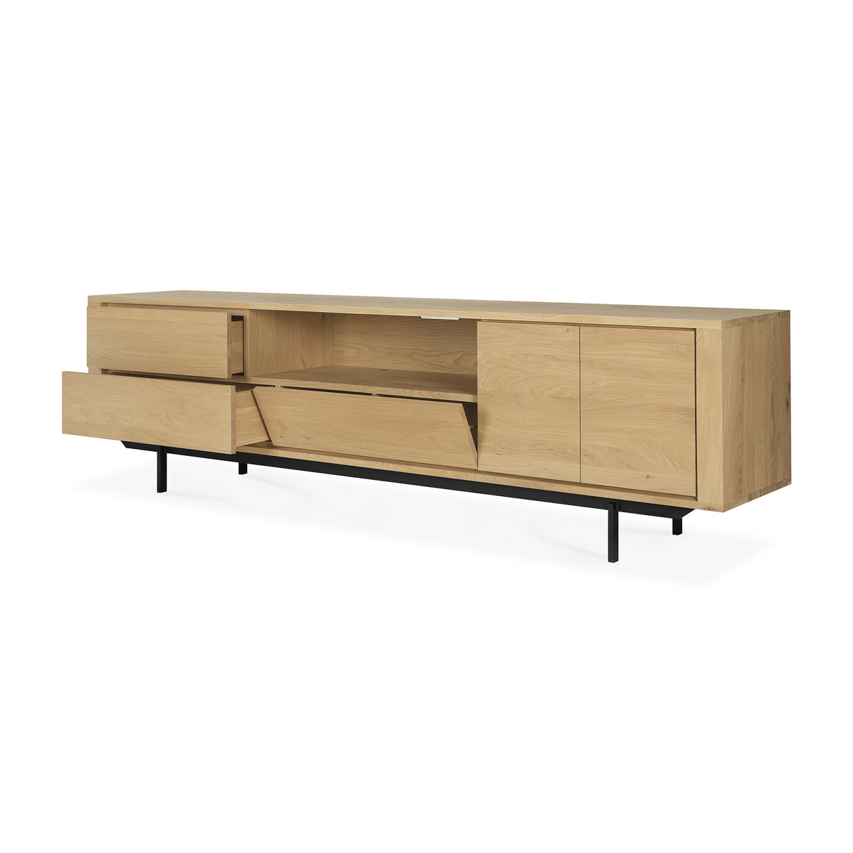 Shadow TV-Schrank - Eiche - 2 Türen - 1 Klapptür - 2 Schubladen - 224 x 45 x 63 cm - ZEN ZONE Furniture