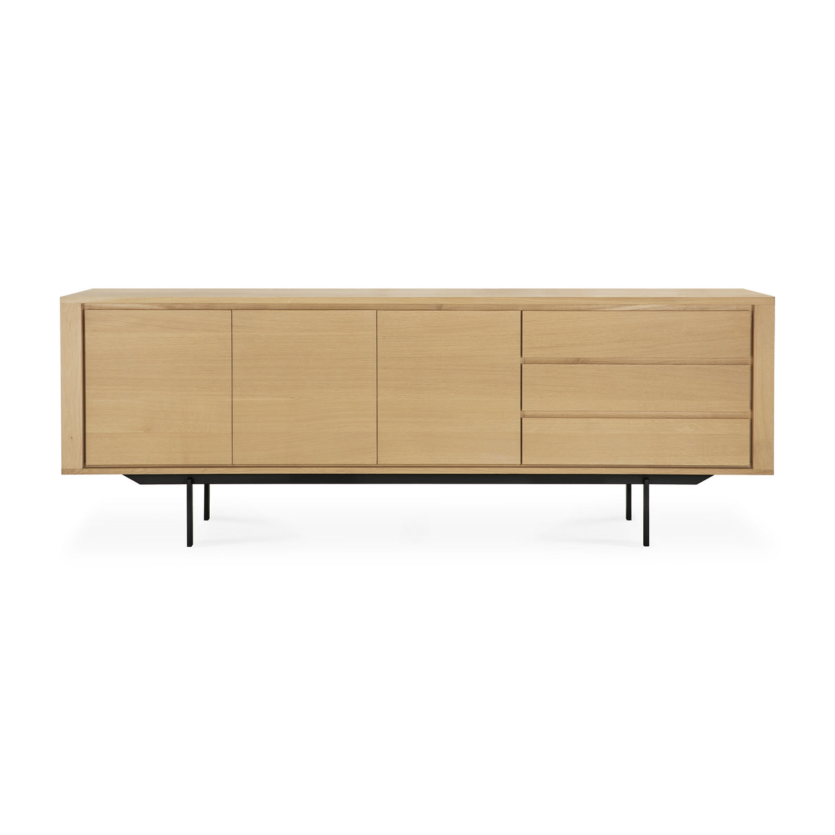 Shadow Sideboard - Eiche - 3 Türen - 3 Schubladen - 224 x 45 x 80 cm - ZEN ZONE Furniture