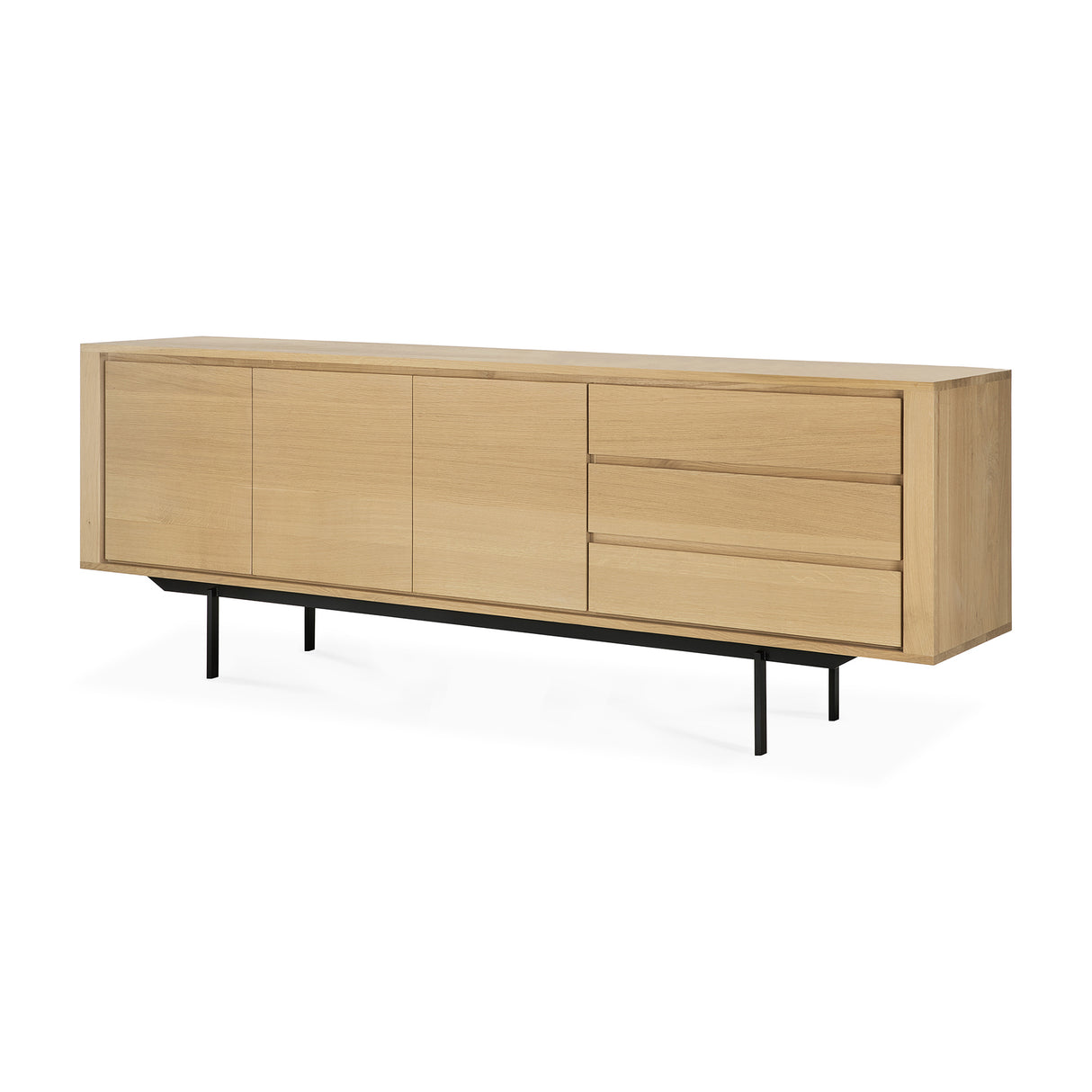 Shadow Sideboard - Eiche - 3 Türen - 3 Schubladen - 224 x 45 x 80 cm - ZEN ZONE Furniture