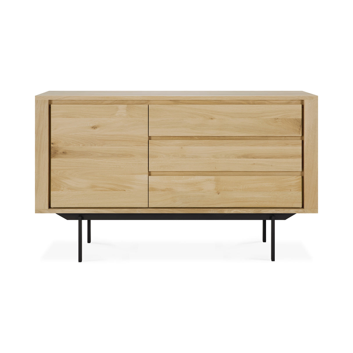 Shadow Sideboard - Eiche - 1 Tür - 3 Schubladen - 134 x 45 x 80 cm - ZEN ZONE Furniture