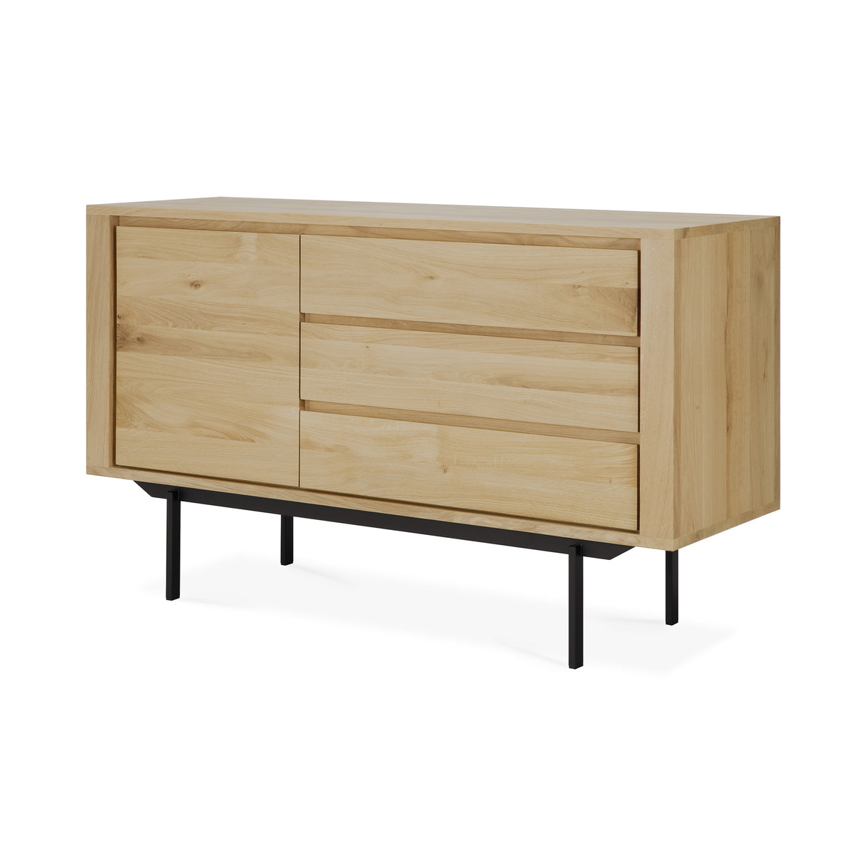 Shadow Sideboard - Eiche - 1 Tür - 3 Schubladen - 134 x 45 x 80 cm - ZEN ZONE Furniture