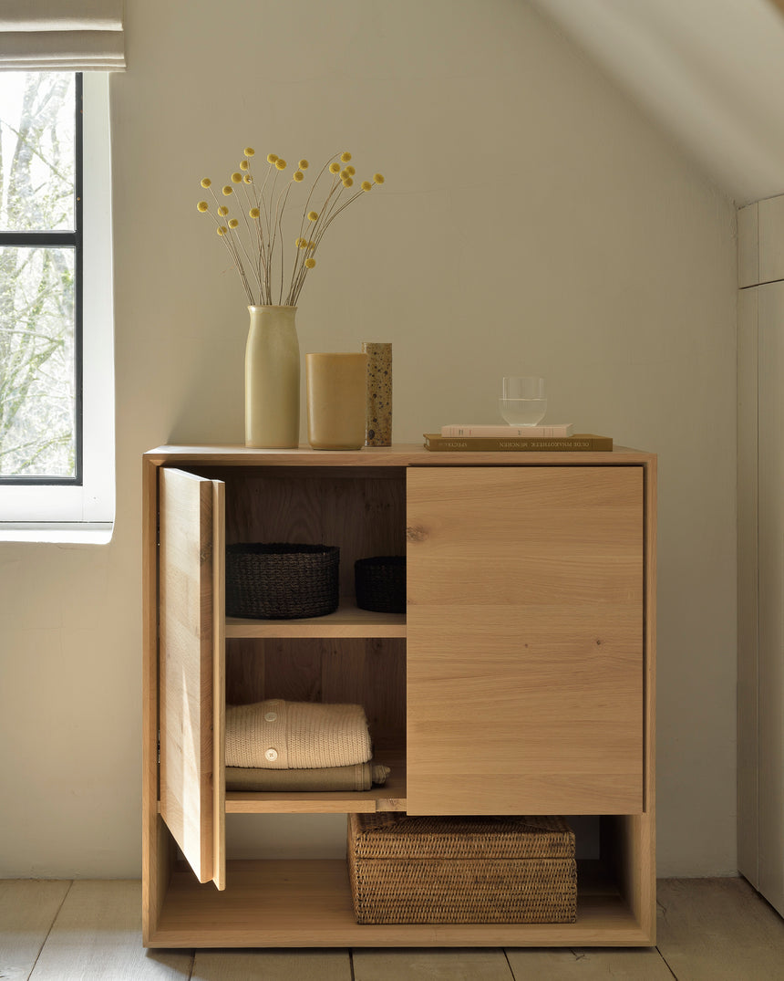 Nordic Sideboard - Eiche - 2 Türen - 80 x 40 x 78 cm - ZEN ZONE Furniture