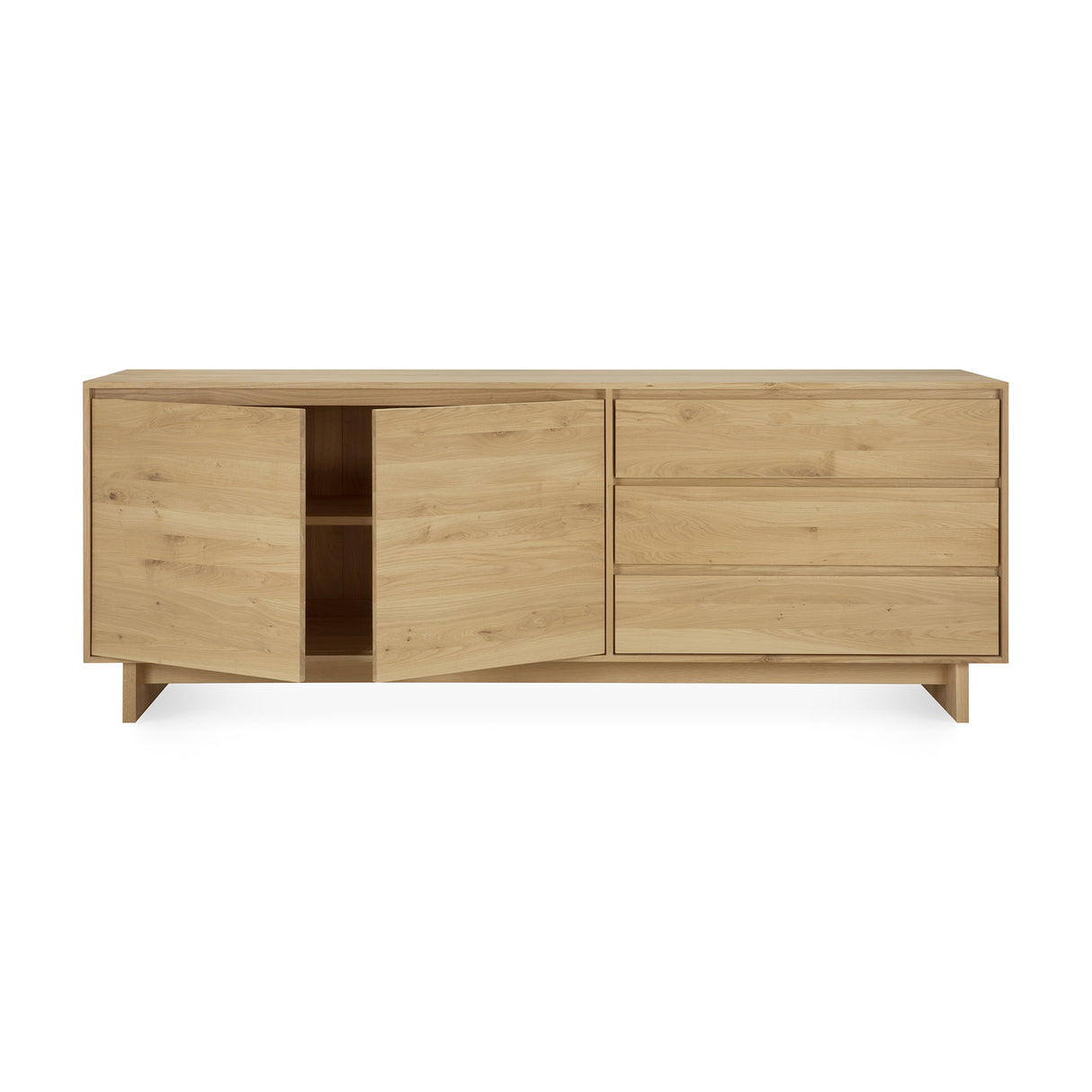 Wave Sideboard - Eiche - 2 Türen - 3 Schubladen - 205 x 46 x 77 cm - ZEN ZONE Furniture