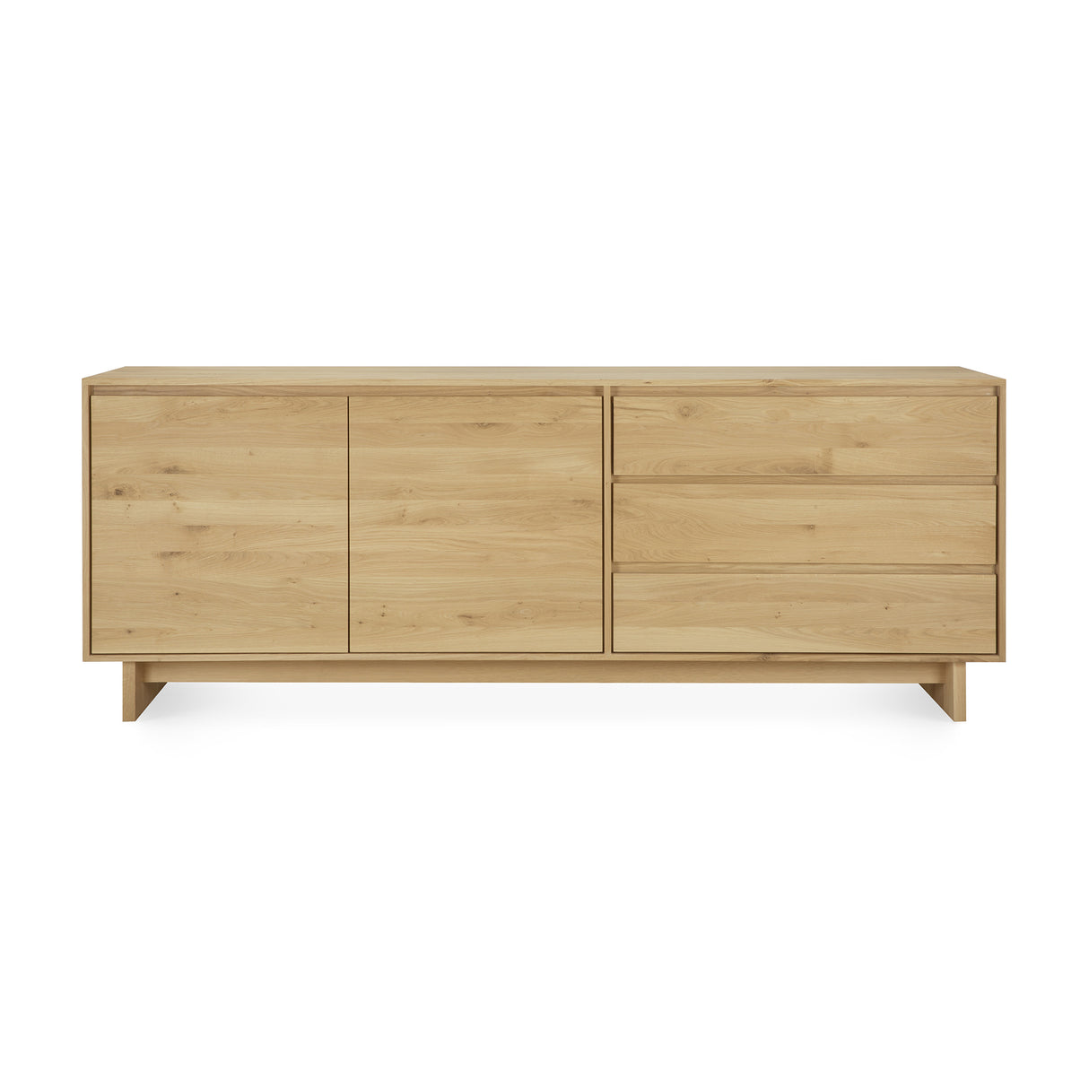 Wave Sideboard - Eiche - 2 Türen - 3 Schubladen - 205 x 46 x 77 cm - ZEN ZONE Furniture