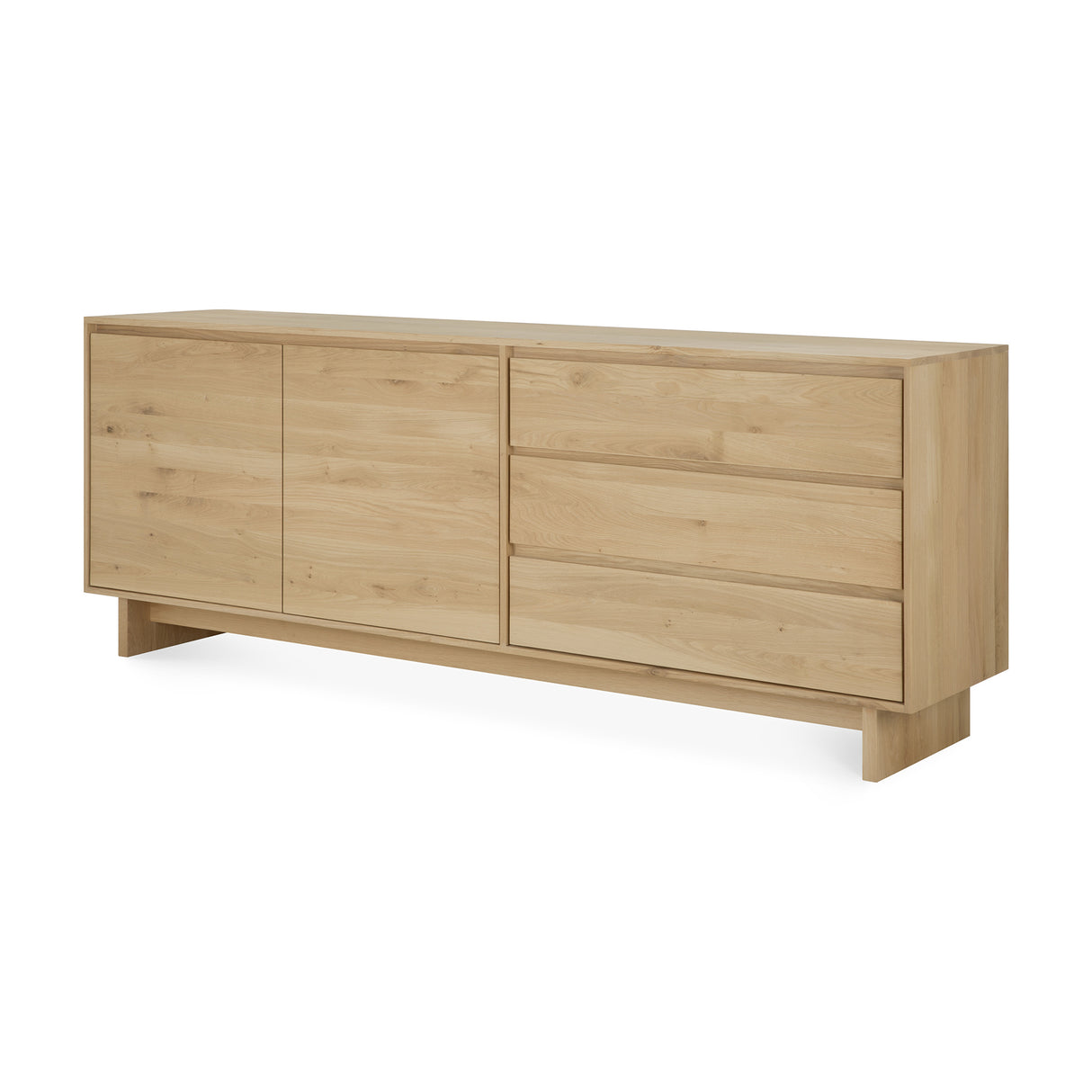 Wave Sideboard - Eiche - 2 Türen - 3 Schubladen - 205 x 46 x 77 cm - ZEN ZONE Furniture