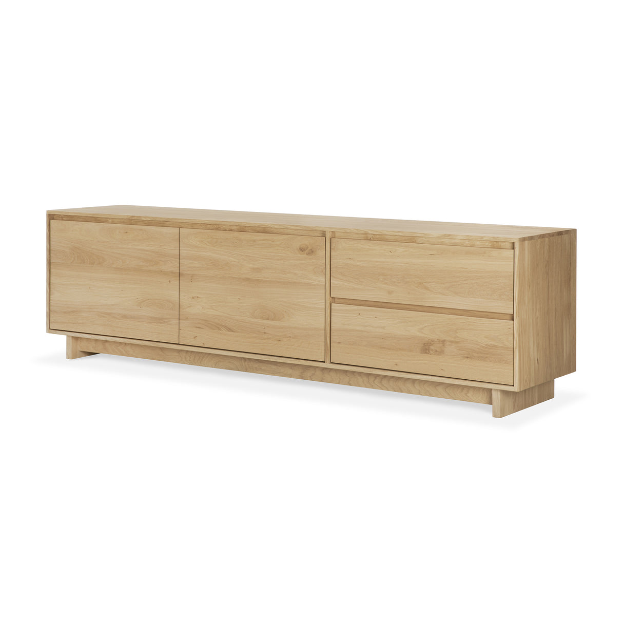 Wave TV-Schrank - Eiche - 2 Türen - 1 Klapptür - 1 Schublade - 210 x 46 x 60 cm - ZEN ZONE Furniture