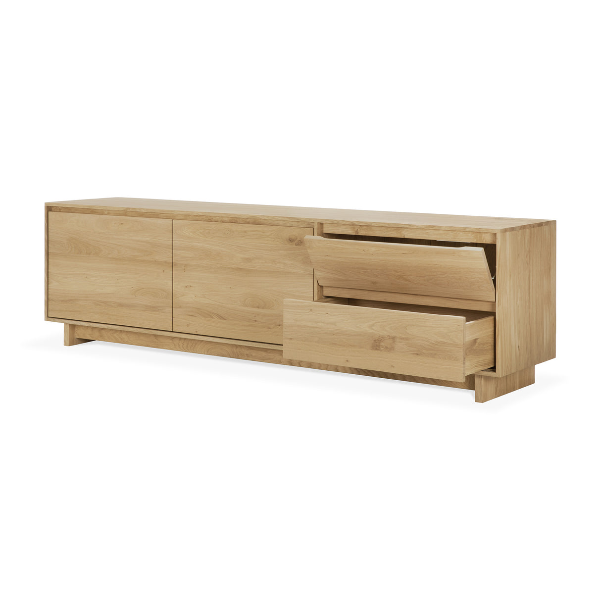 Wave TV-Schrank - Eiche - 2 Türen - 1 Klapptür - 1 Schublade - 210 x 46 x 60 cm - ZEN ZONE Furniture