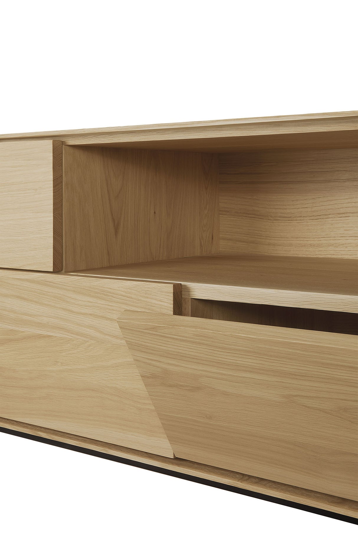 Whitebird TV-Schrank - lackierte Eiche - 1 Tür - 1 Klapptür - 2 Schubladen - 180 x 45 x 61 cm - ZEN ZONE Furniture