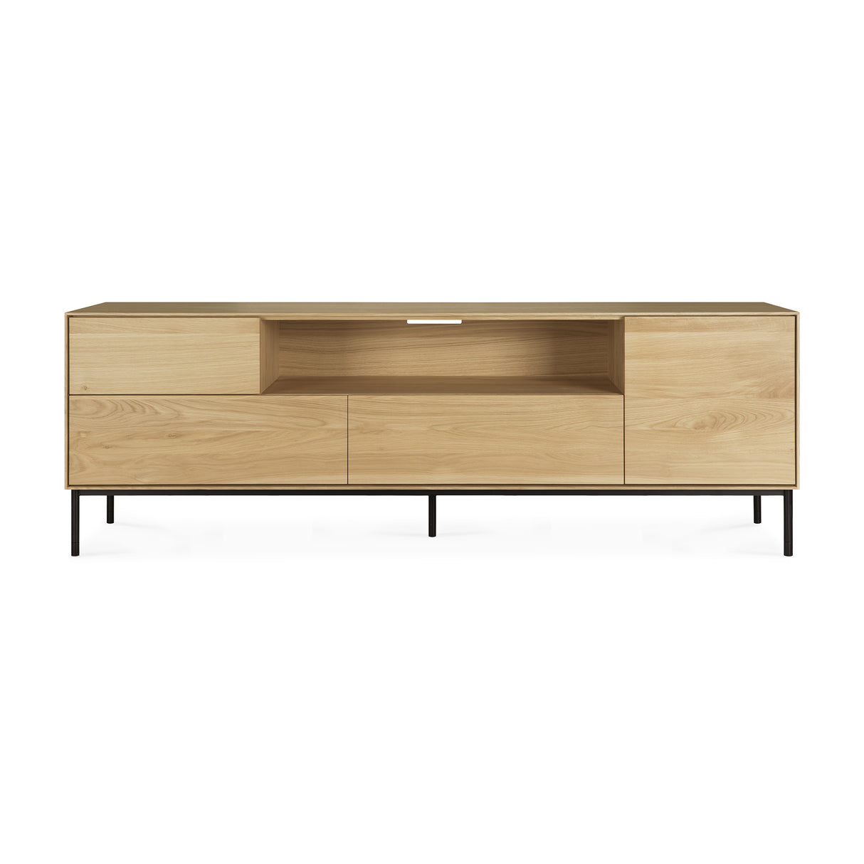 Whitebird TV-Schrank - lackierte Eiche - 1 Tür - 1 Klapptür - 2 Schubladen - 180 x 45 x 61 cm - ZEN ZONE Furniture