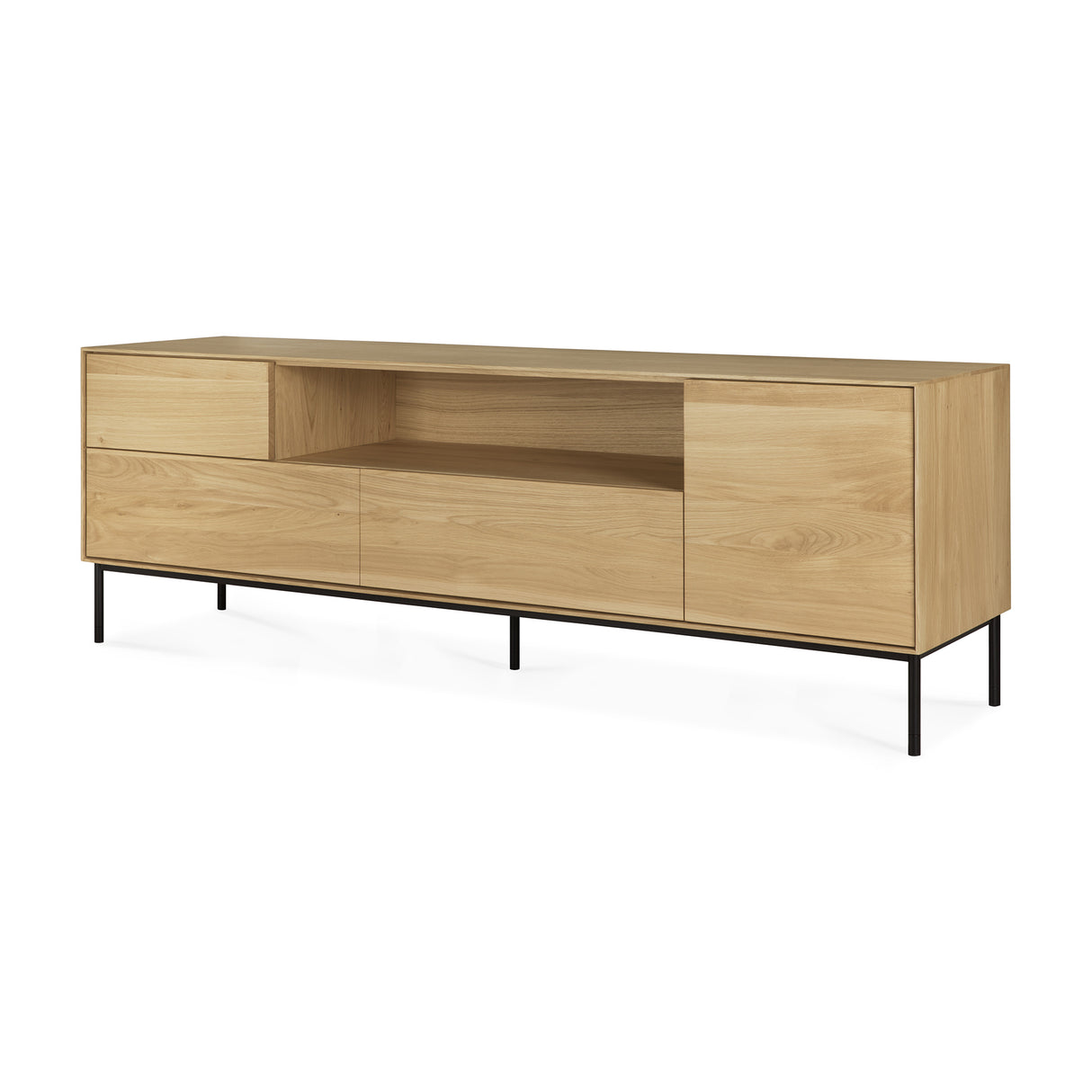 Whitebird TV-Schrank - lackierte Eiche - 1 Tür - 1 Klapptür - 2 Schubladen - 180 x 45 x 61 cm - ZEN ZONE Furniture