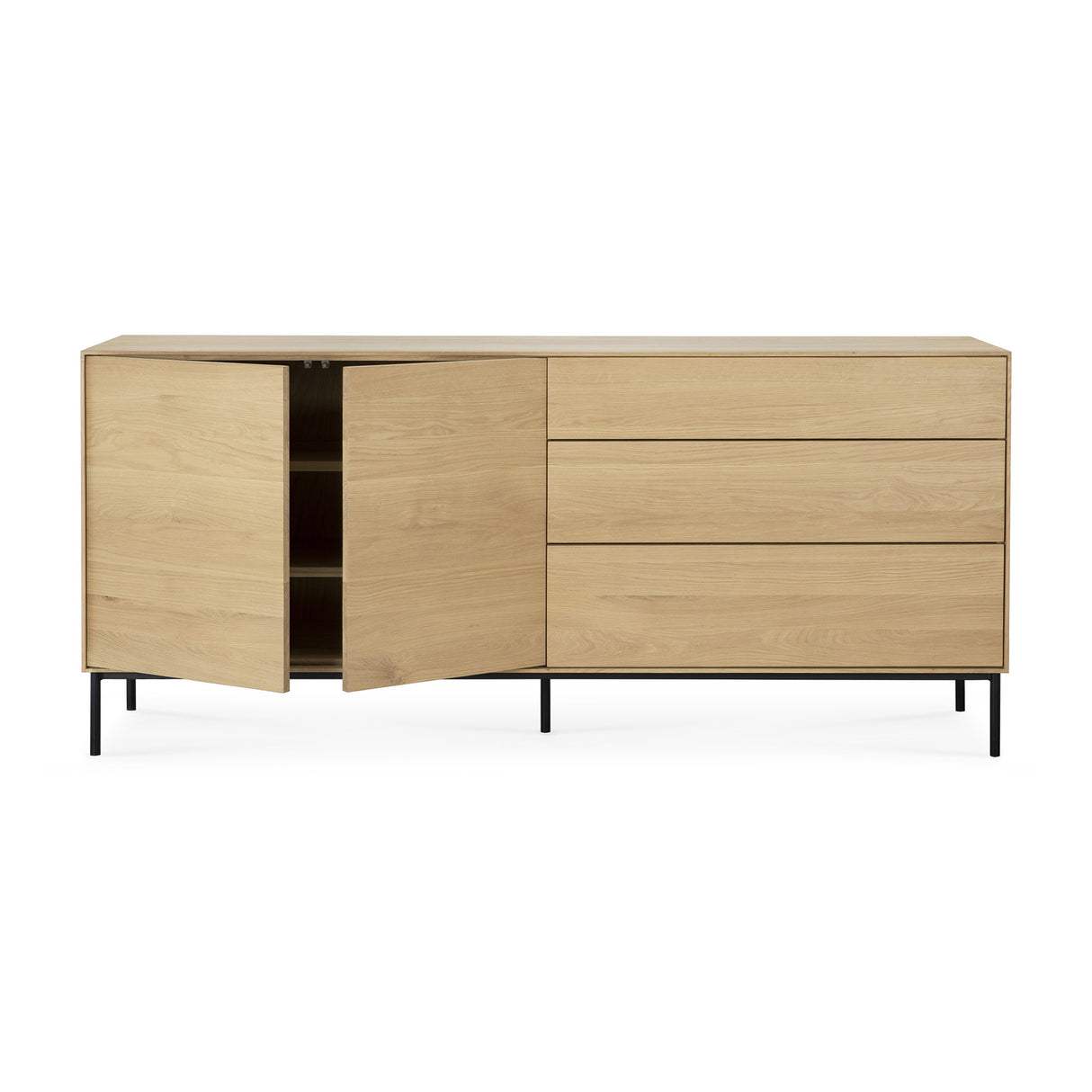 Whitebird Sideboard - lackierte Eiche - 2 Türen - 3 Schubladen - 180 x 45 x 80 cm - ZEN ZONE Furniture